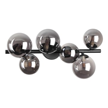 Ideal Lux - LED ytmonterad ljuskrona PERLAGE 6xG9/3W/230V 49 cm svart/rökig