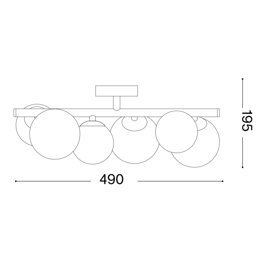 Ideal Lux - LED ytmonterad ljuskrona PERLAGE 6xG9/3W/230V 49 cm svart/rökig