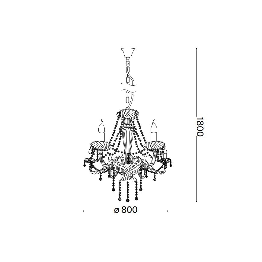 Ideal Lux - Ljuskrona i kristal med kedja AMADEUS 8xE14/40W/230V diameter 80 cm genomskinlig