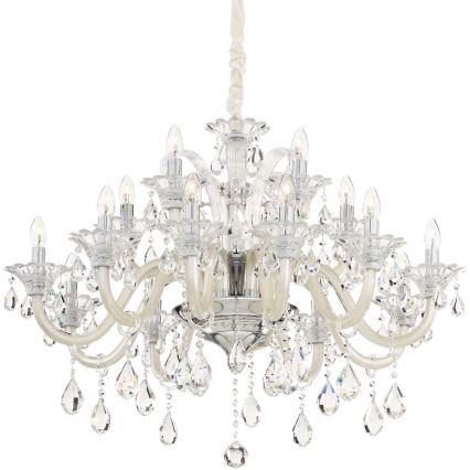 Ideal Lux - Ljuskrona i kristal med kedja COLOSSAL 15xE14/40W/230V diameter 95 cm grädde/skinande krom