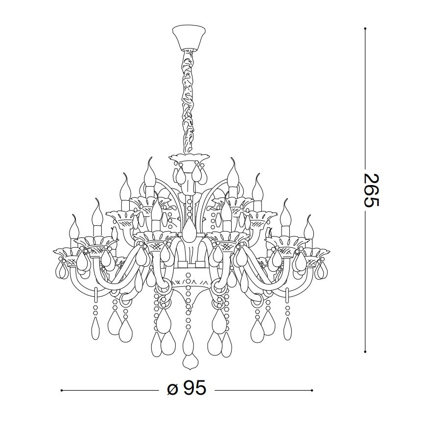 Ideal Lux - Ljuskrona i kristal med kedja COLOSSAL 15xE14/40W/230V diameter 95 cm grädde/skinande krom