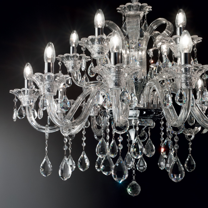 Ideal Lux - Ljuskrona i kristal med kedja COLOSSAL 15xE14/40W/230V diameter 95 cm genomskinlig/skinande krom
