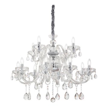 Ideal Lux - Ljuskrona i kristal med kedja CONTINENTAL 12xE14/40W/230V diameter 86 cm genomskinlig