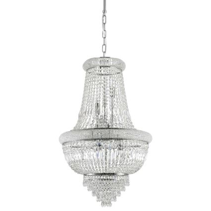 Ideal Lux - Ljuskrona i kristal med kedja DUBAI 10xE14/28W/230V diameter 52 cm skinande krom