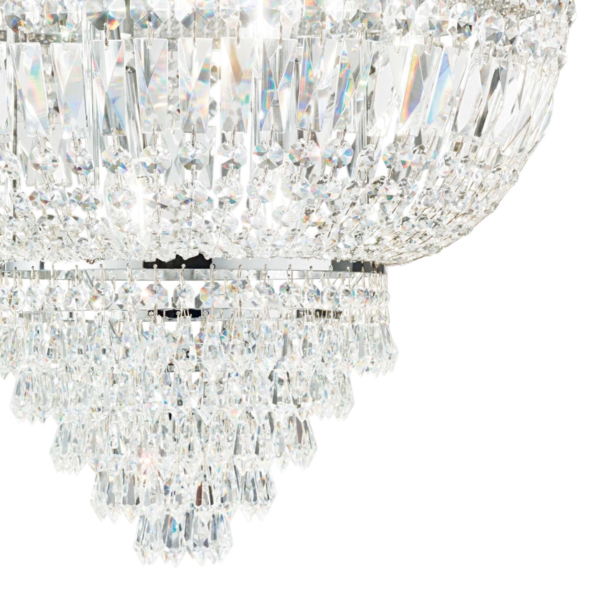 Ideal Lux - Ljuskrona i kristal med kedja DUBAI 10xE14/28W/230V diameter 52 cm skinande krom
