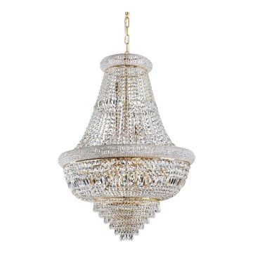 Ideal Lux - Ljuskrona i kristal med kedja DUBAI 24xE14/28W/230V diameter 80 cm guld