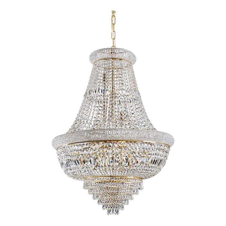 Ideal Lux - Ljuskrona i kristal med kedja DUBAI 24xE14/28W/230V diameter 80 cm guld