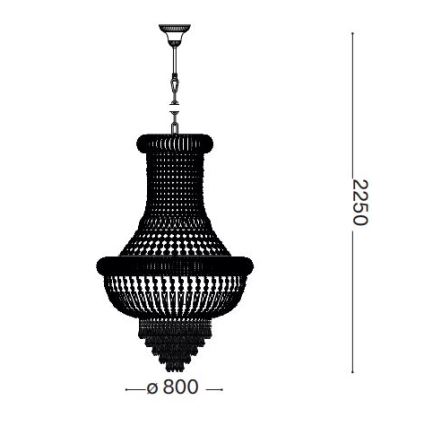 Ideal Lux - Ljuskrona i kristal med kedja DUBAI 24xE14/28W/230V diameter 80 cm guld