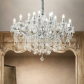 Ideal Lux - Ljuskrona i kristal med kedja FLORIAN 18xE14/40W/230V diameter 86 cm genomskinlig