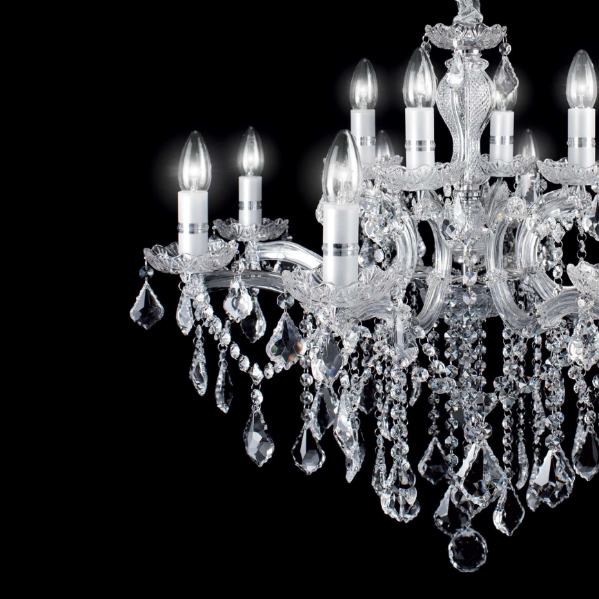 Ideal Lux - Ljuskrona i kristal med kedja FLORIAN 18xE14/40W/230V diameter 86 cm genomskinlig