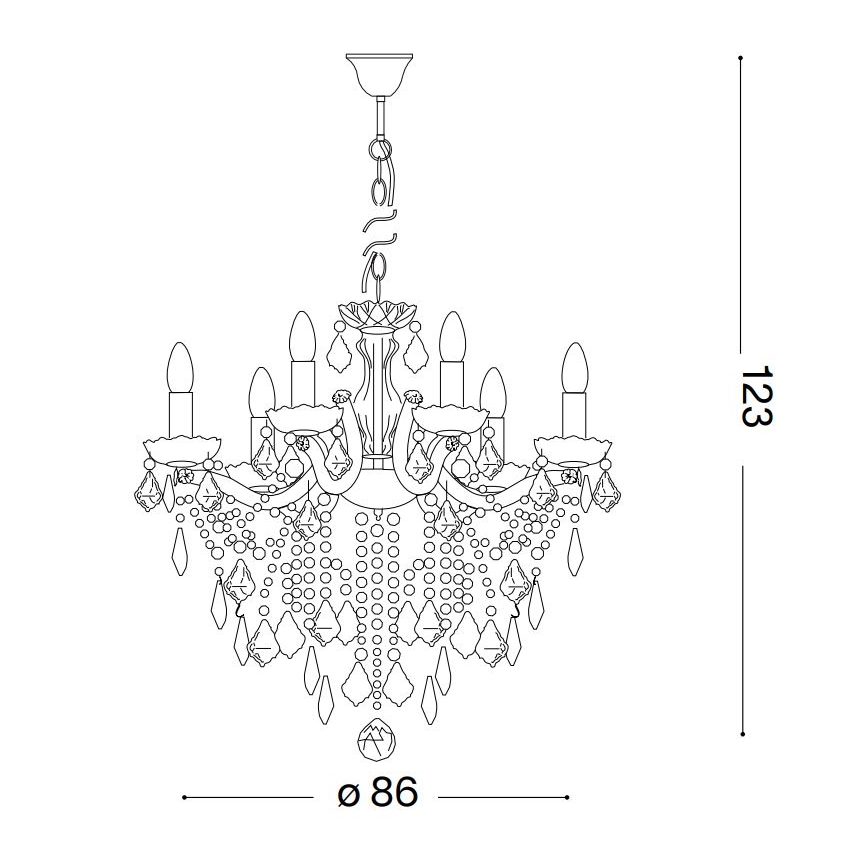 Ideal Lux - Ljuskrona i kristal med kedja FLORIAN 18xE14/40W/230V diameter 86 cm genomskinlig