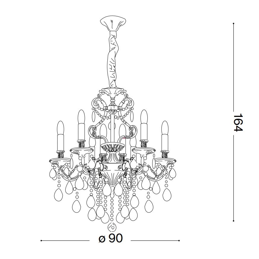 Ideal Lux - Ljuskrona i kristal med kedja GIOCONDA 12xE14/40W/230V diameter 90 cm silver