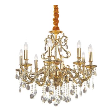 Ideal Lux - Ljuskrona i kristal med kedja GIOCONDA 8xE14/40W/230V diameter 73 cm guld