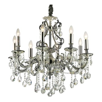 Ideal Lux - Ljuskrona i kristal med kedja GIOCONDA 8xE14/40W/230V diameter 73 cm silver