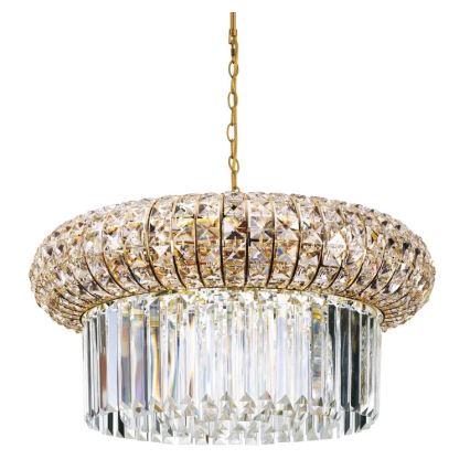 Ideal Lux - Ljuskrona i kristal med kedja NABUCCO 12xE14/40W/230V diameter 60 cm guld