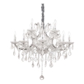 Ideal Lux - Ljuskrona i kristal med kedja NAPOLEON 12xE14/40W/230V diameter 74 cm skinande krom