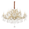 Ideal Lux - Ljuskrona i kristal med kedja NAPOLEON 18xE14/40W/230V diameter 96 cm guld