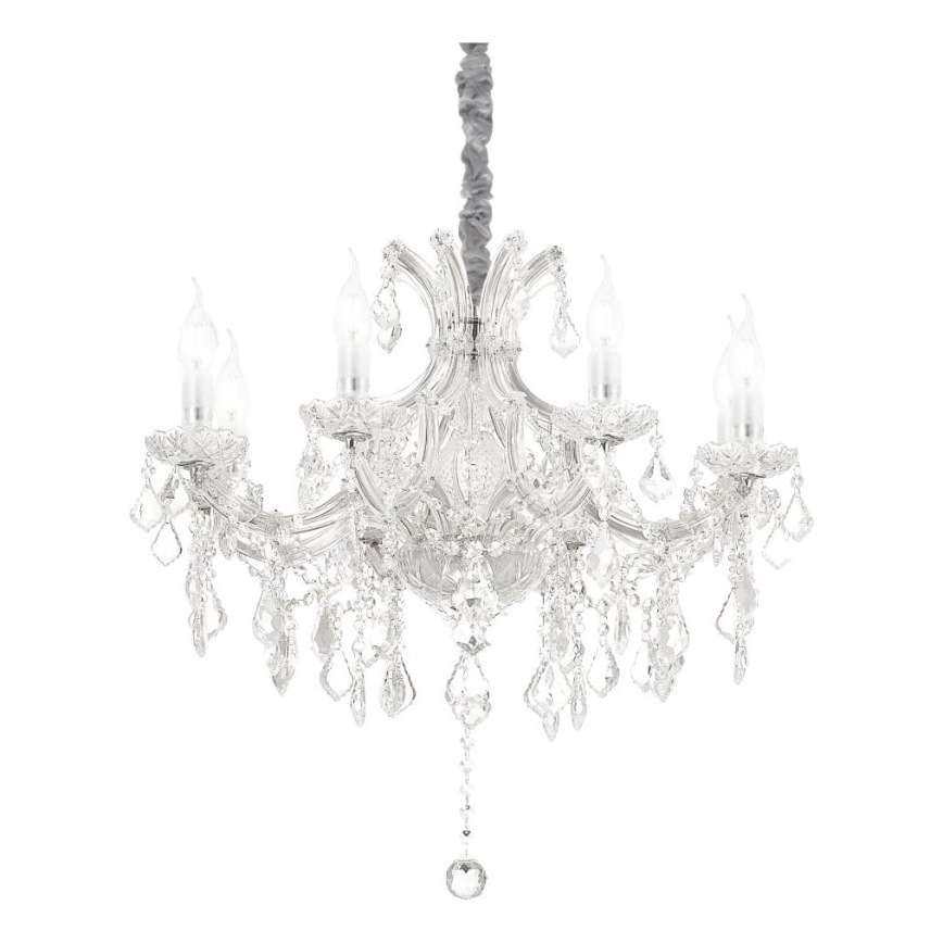 Ideal Lux - Ljuskrona i kristal med kedja NAPOLEON 8xE14/40W/230V diameter 67 cm krom