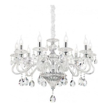 Ideal Lux - Ljuskrona i kristal med kedja NEGRESCO 8xE14/28W/230V diameter 73,5 cm genomskinlig