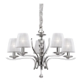 Ideal Lux - Ljuskrona i kristal med kedja PEGASO 5xE14/28W/230V diameter 72 cm skinande krom