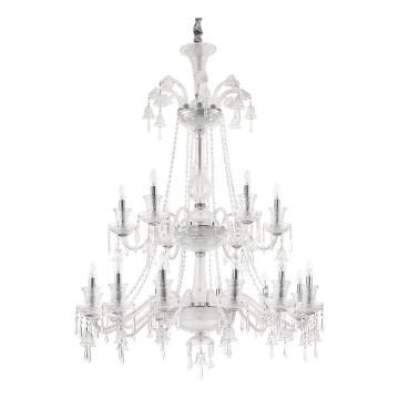 Ideal Lux - Ljuskrona i kristal med kedja REDENTORE 18xE14/40W/230V diameter 102 cm genomskinlig