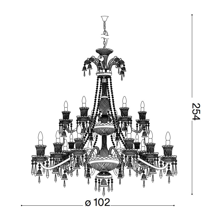 Ideal Lux - Ljuskrona i kristal med kedja REDENTORE 18xE14/40W/230V diameter 102 cm genomskinlig
