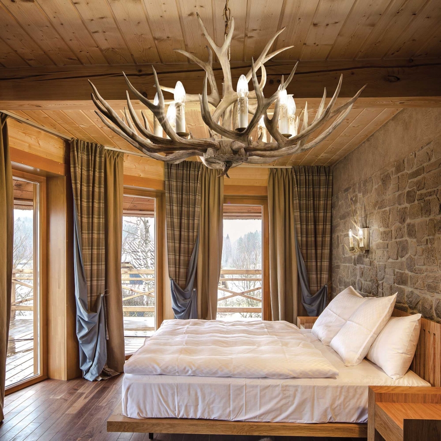 Ideal Lux – Ljuskrona med kedja CHALET 8×E14/40W/230V