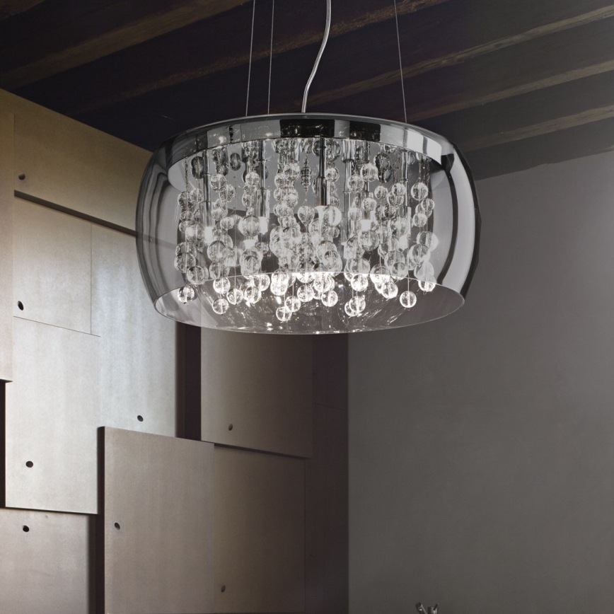 Ideal Lux - Ljuskrona med textilsladd AUDI 5xG9/40W/230V rökig