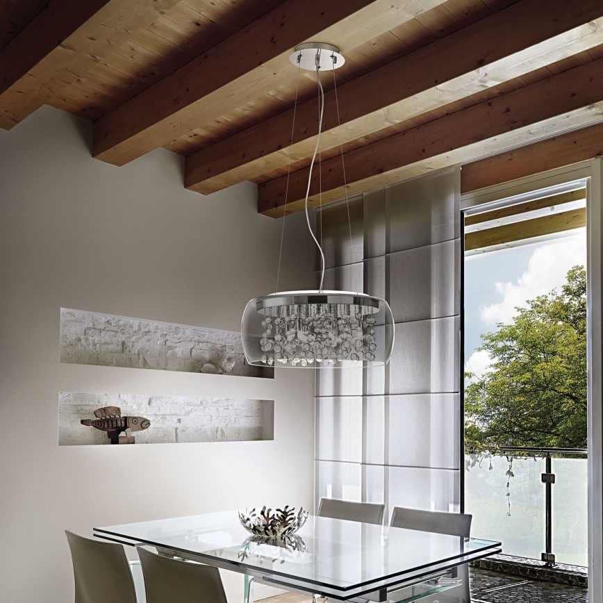 Ideal Lux - Ljuskrona med textilsladd AUDI 5xG9/40W/230V rökig