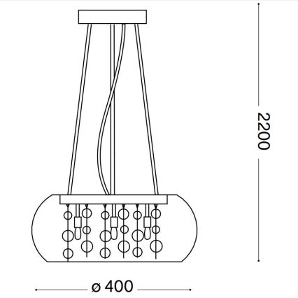 Ideal Lux - Ljuskrona med textilsladd AUDI 5xG9/40W/230V rökig
