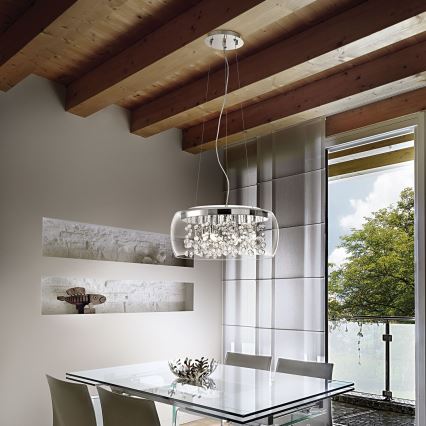 Ideal Lux – Ljuskrona med textilsladd AUDI 8×G9/40W/230V