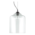 Ideal Lux - Ljuskrona med textilsladd BISTRO 1xE27/60W/230V diameter 24 cm genomskinlig