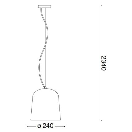 Ideal Lux - Ljuskrona med textilsladd BISTRO 1xE27/60W/230V diameter 24 cm genomskinlig