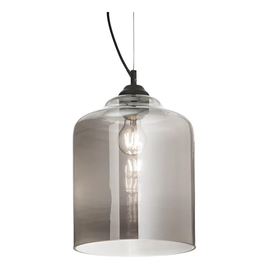 Ideal Lux - Ljuskrona med textilsladd BISTRO 1xE27/60W/230V diameter 24 cm rökig