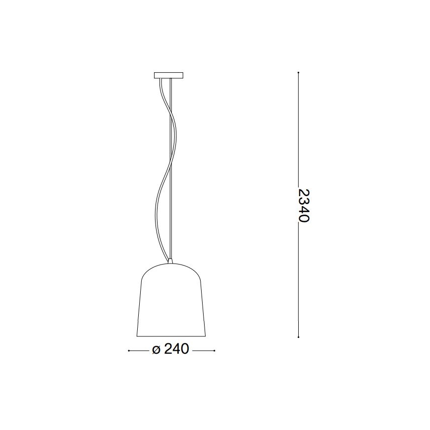 Ideal Lux - Ljuskrona med textilsladd BISTRO 1xE27/60W/230V diameter 24 cm rökig