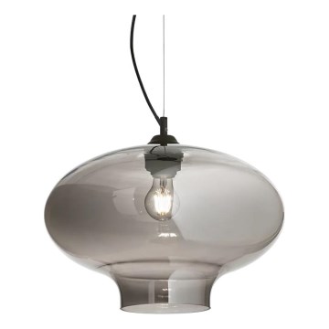 Ideal Lux - Ljuskrona med textilsladd BISTRO 1xE27/60W/230V diameter 40 cm rökig
