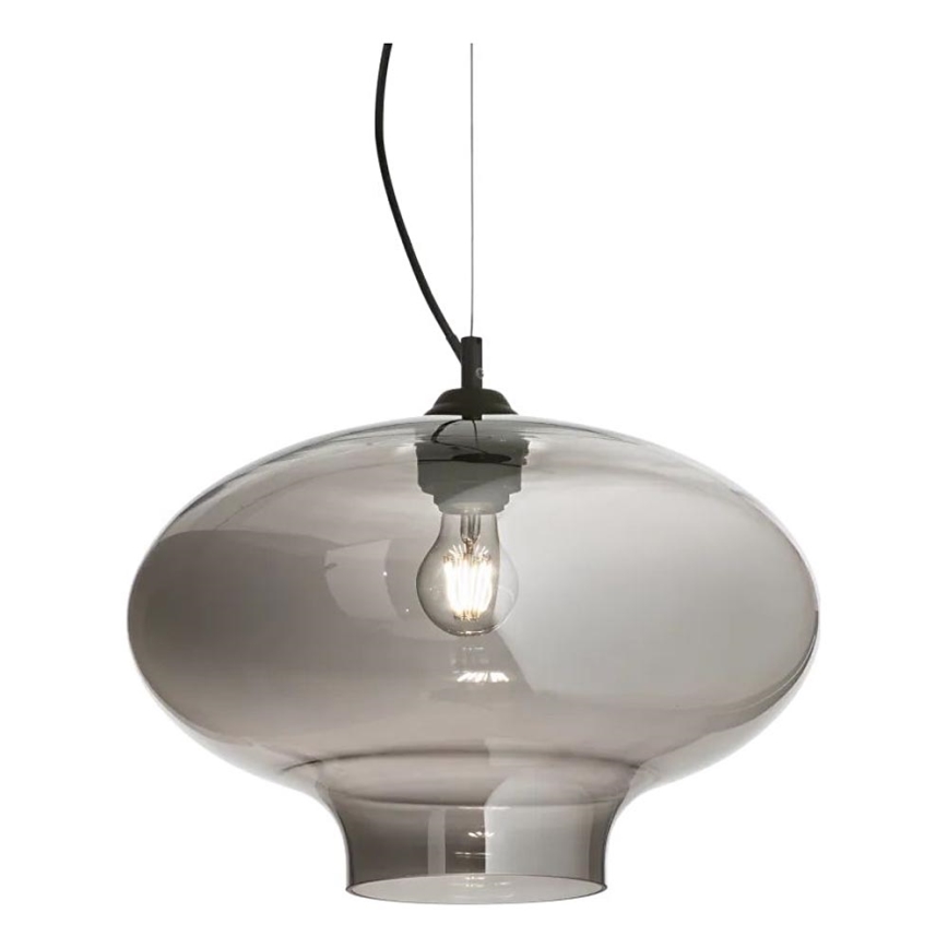 Ideal Lux - Ljuskrona med textilsladd BISTRO 1xE27/60W/230V diameter 40 cm rökig