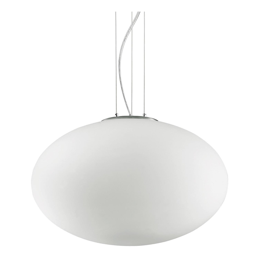 Ideal Lux - Ljuskrona med textilsladd CANDY 1xE27/42W/230V diameter 40 cm vit