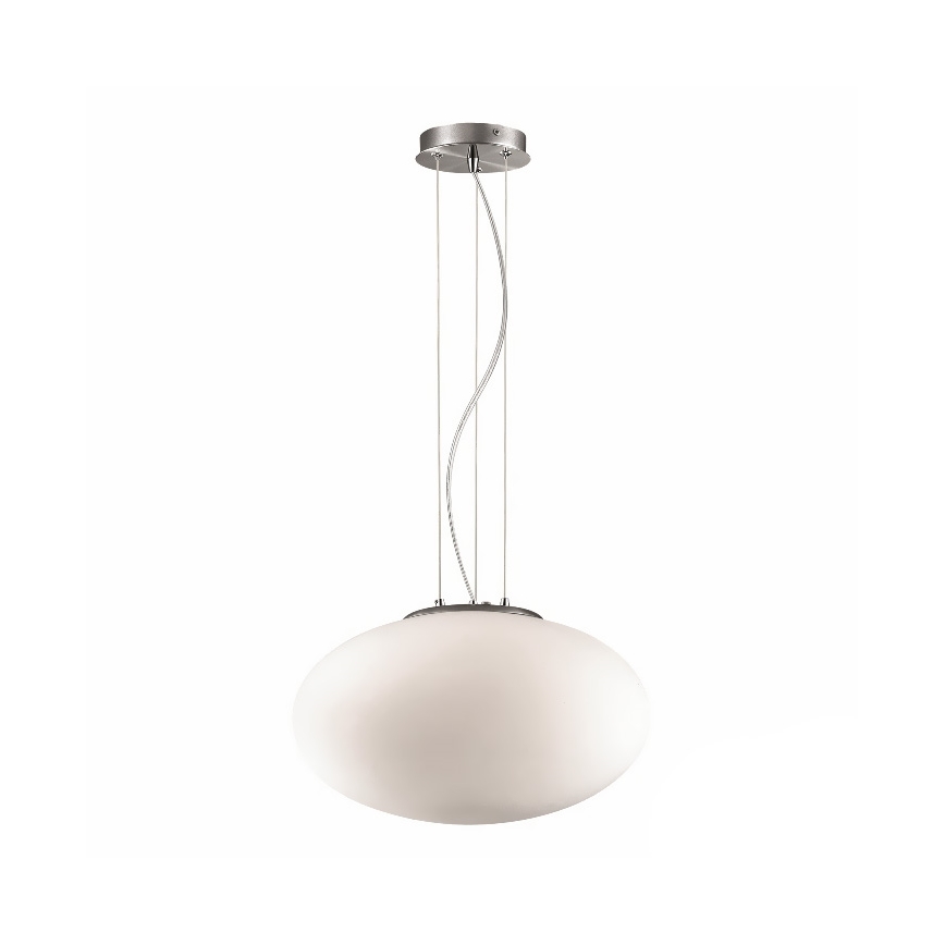 Ideal Lux - Ljuskrona med textilsladd CANDY 1xE27/42W/230V diameter 40 cm vit