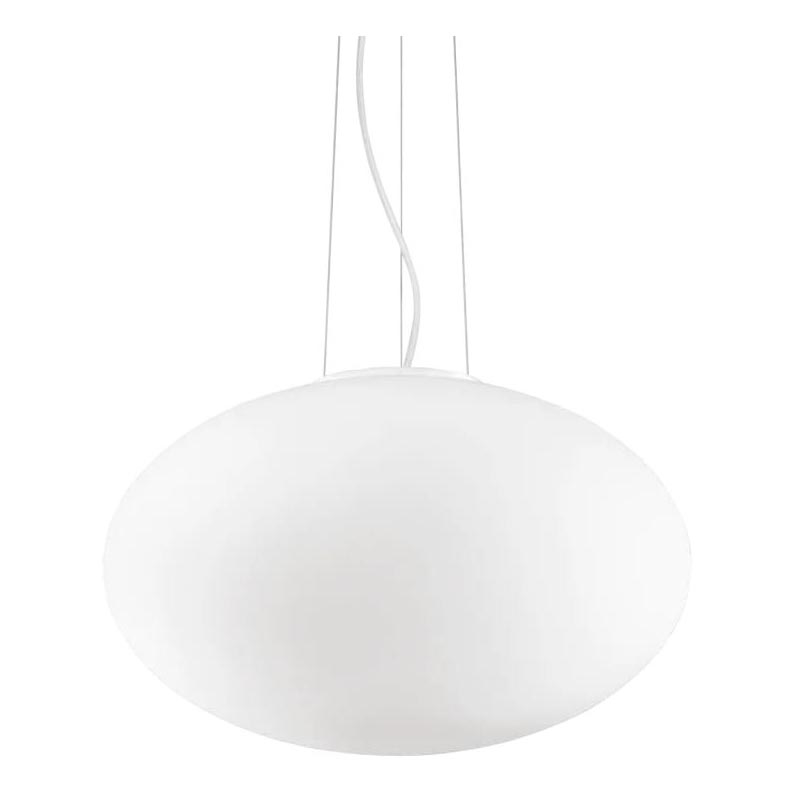 Ideal Lux - Ljuskrona med textilsladd CANDY 1xE27/42W/230V diameter 50 cm vit