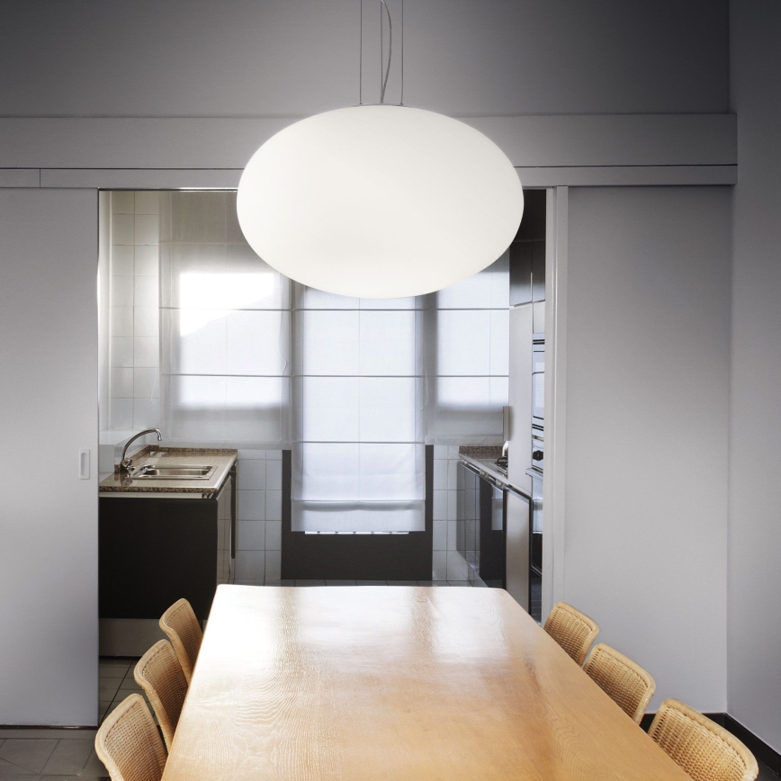 Ideal Lux - Ljuskrona med textilsladd CANDY 1xE27/42W/230V diameter 50 cm vit