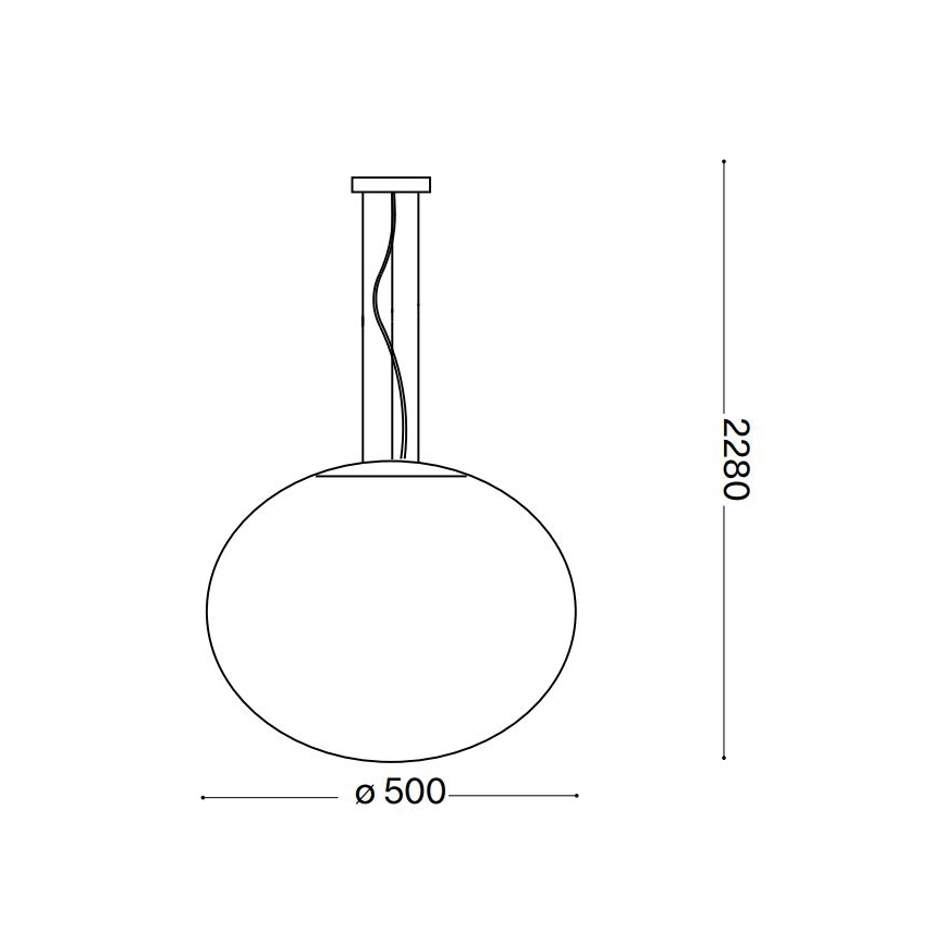 Ideal Lux - Ljuskrona med textilsladd CANDY 1xE27/42W/230V diameter 50 cm vit