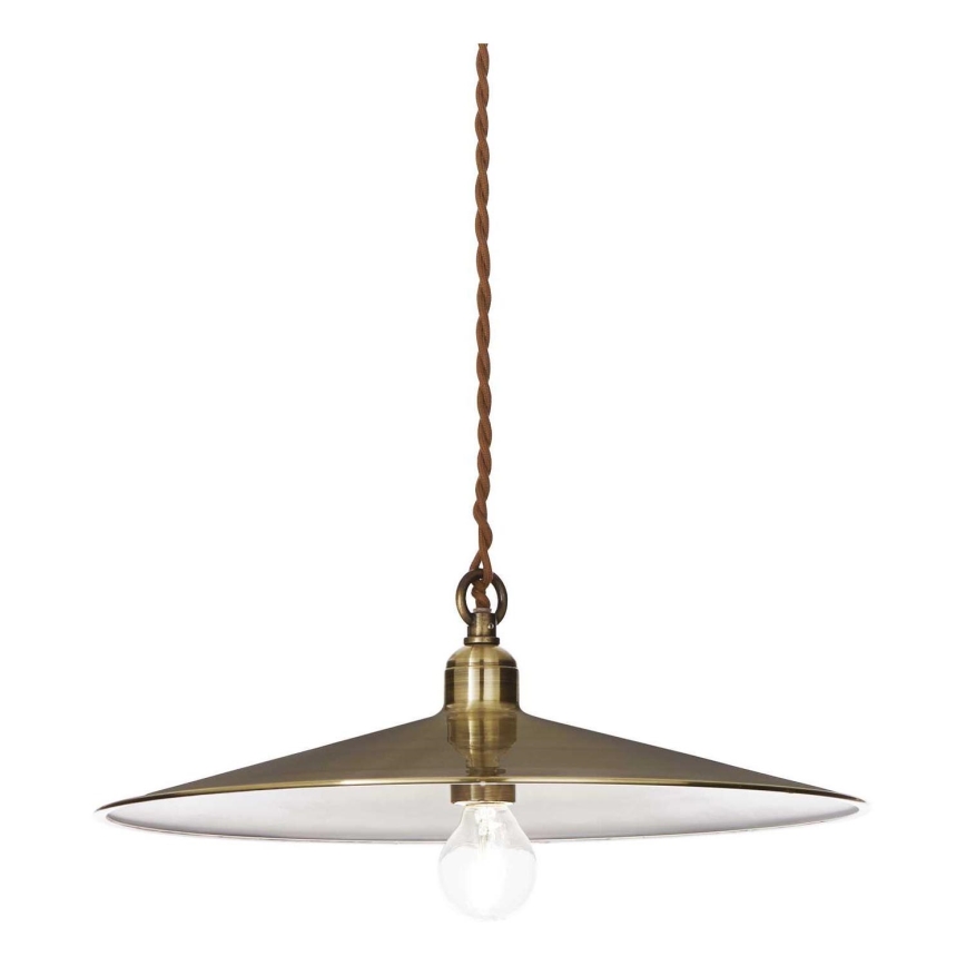 Ideal Lux - Ljuskrona med textilsladd CANTINA 1xE27/42W/230V diameter 35 cm brons