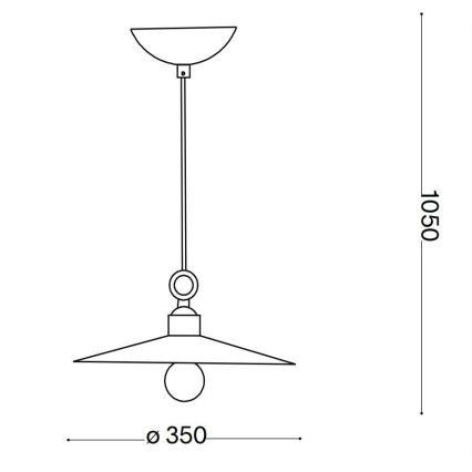 Ideal Lux - Ljuskrona med textilsladd CANTINA 1xE27/42W/230V diameter 35 cm brons