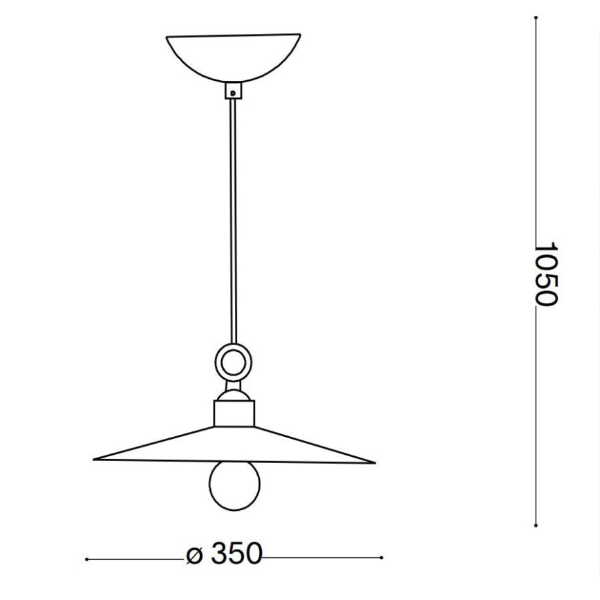 Ideal Lux - Ljuskrona med textilsladd CANTINA 1xE27/42W/230V diameter 35 cm brons
