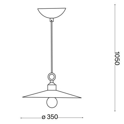 Ideal Lux - Ljuskrona med textilsladd CANTINA 1xE27/42W/230V diameter 35 cm koppar