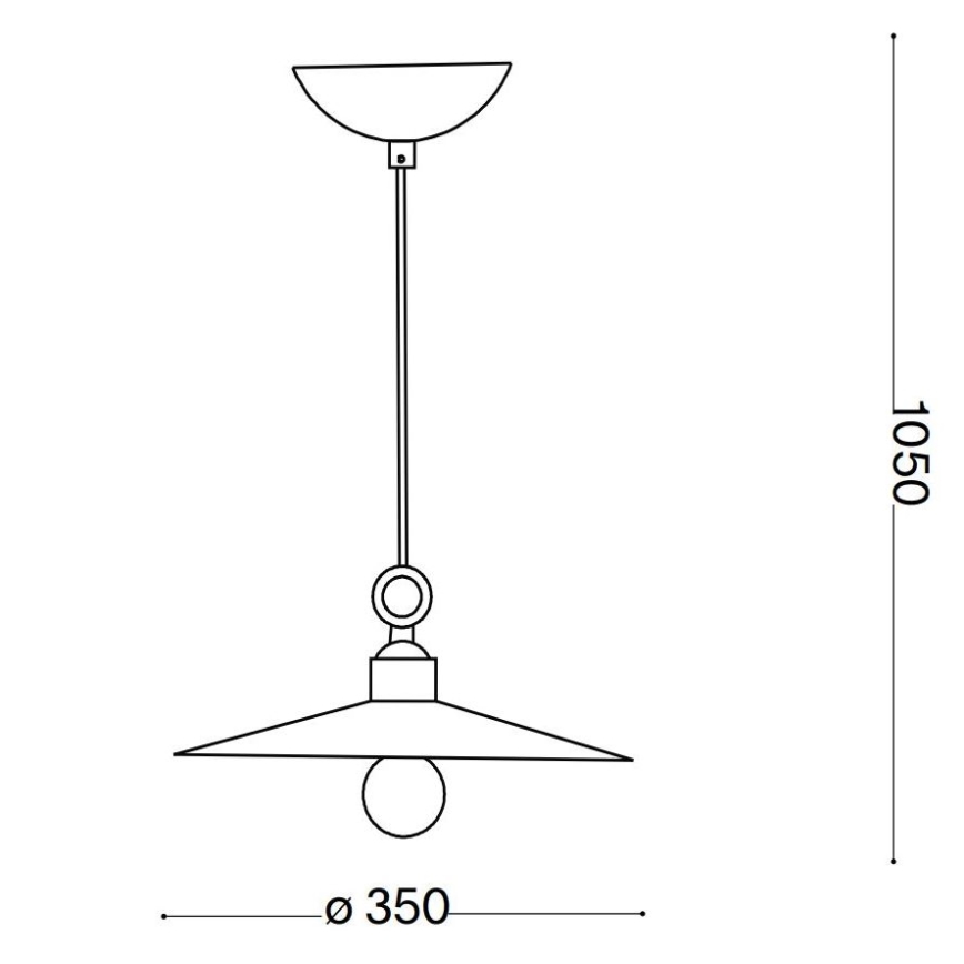 Ideal Lux - Ljuskrona med textilsladd CANTINA 1xE27/42W/230V diameter 35 cm koppar