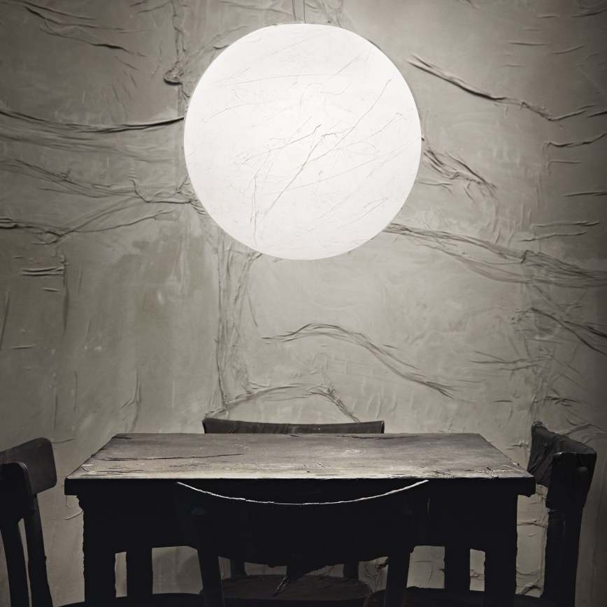 Ideal Lux - Ljuskrona med textilsladd CARTA 1xE27/25W/230V diameter 40 cm vit