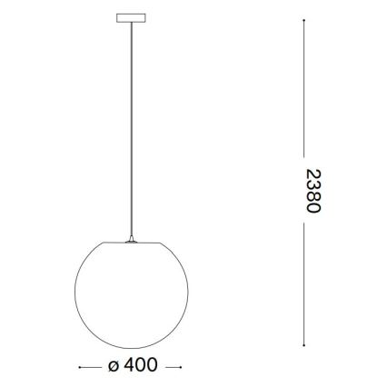 Ideal Lux - Ljuskrona med textilsladd CARTA 1xE27/25W/230V diameter 40 cm vit