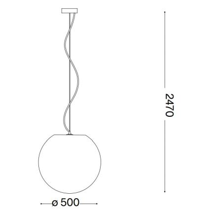 Ideal Lux - Ljuskrona med textilsladd CARTA 1xE27/25W/230V diameter 50 cm vit